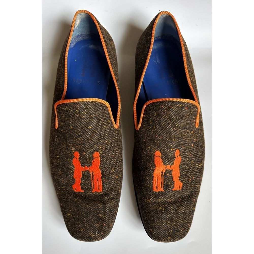 Hadleigh’s Slipper in Brown with Orange Logo Size 45.5